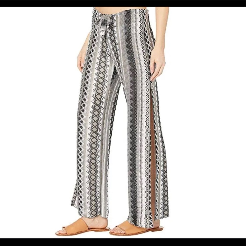 NWT BECCA (still in plastic wrap) WOMENS STRIPED WIDE LEG PANTS SWIM COVER-UP